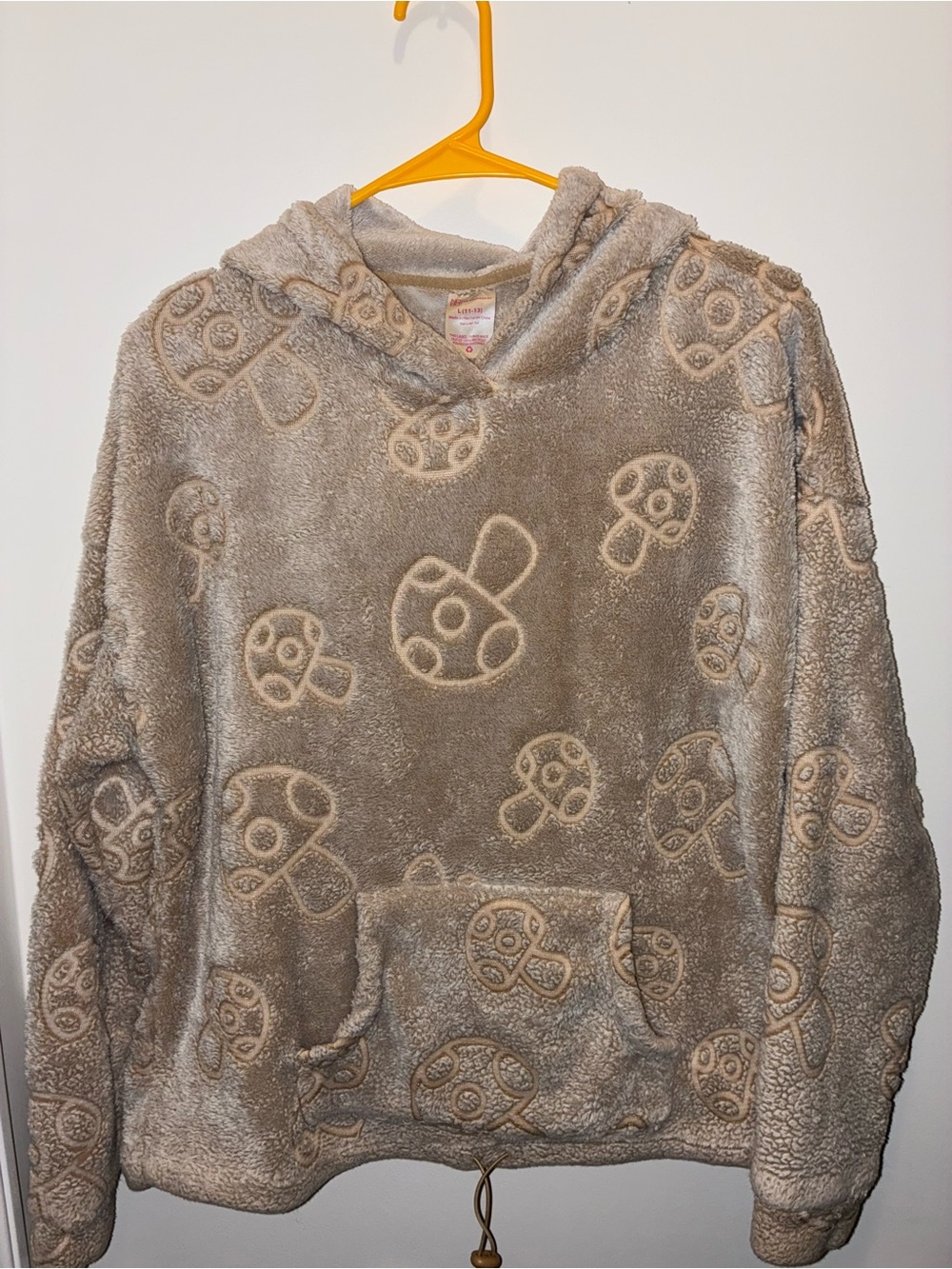 No Boundaries Plush Hooded Pullover - Beige